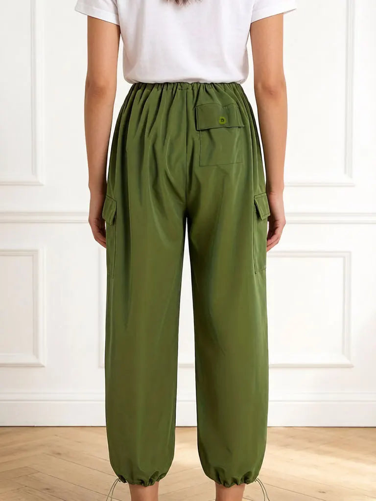 Multi-Pocket Wide-Leg Cargo Pants
