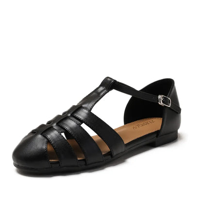 Low Heel T-Strap Roman Sandals for Women