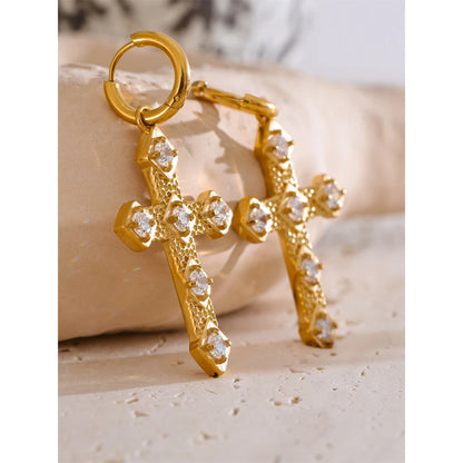Cross Hoop Earrings