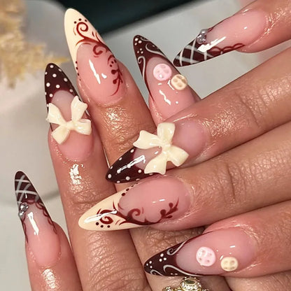 24Pcs French Ballerina Nail Tips