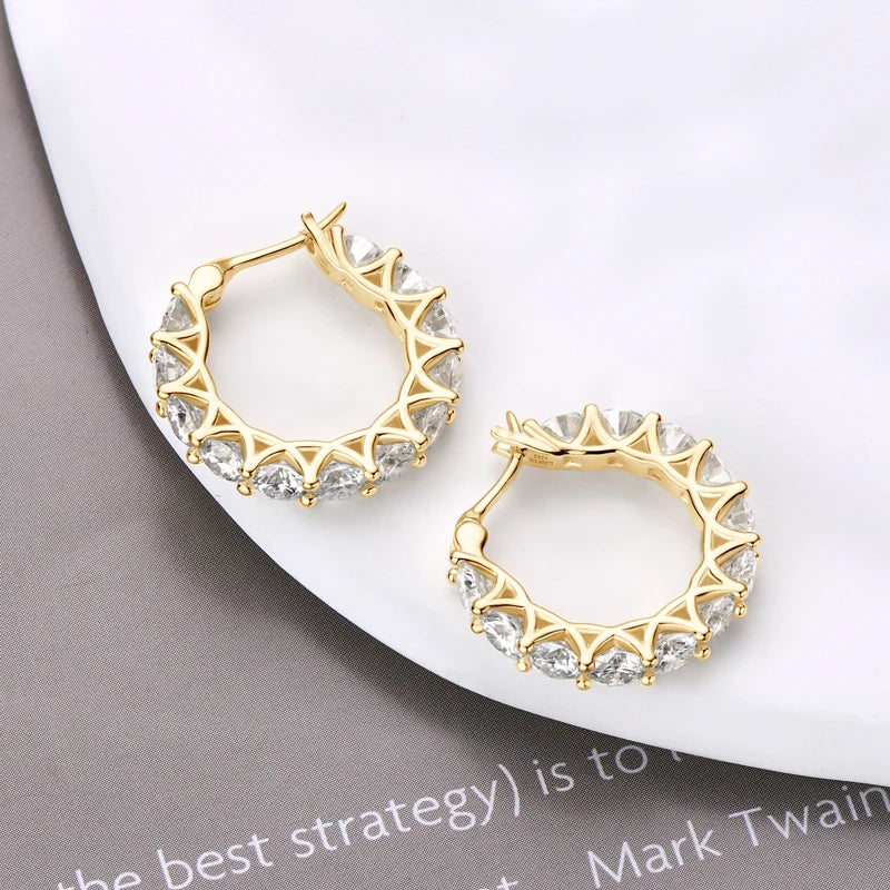 Moissanite Hoop Earrings