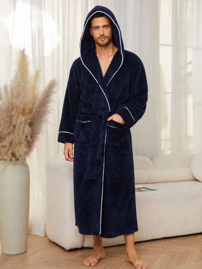 Flannel Open-Weave Sleepwear Robe