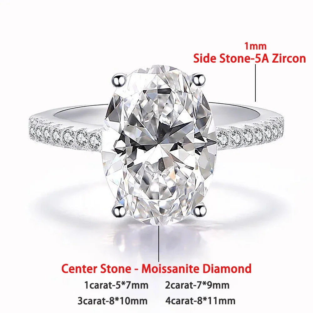 Oval Moissanite Wedding Ring