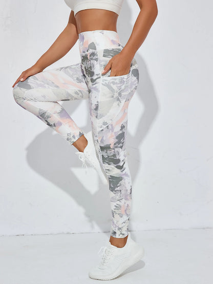 Printed Pocket Tummy-Control Pants