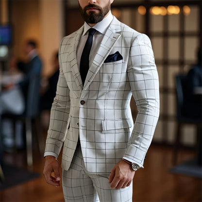Plaid Business Party Wedding Suit