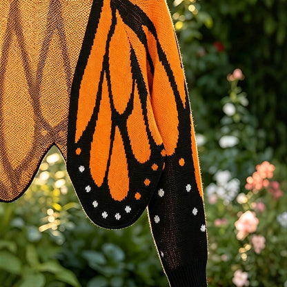 Butterfly Pattern Knit Cardigan