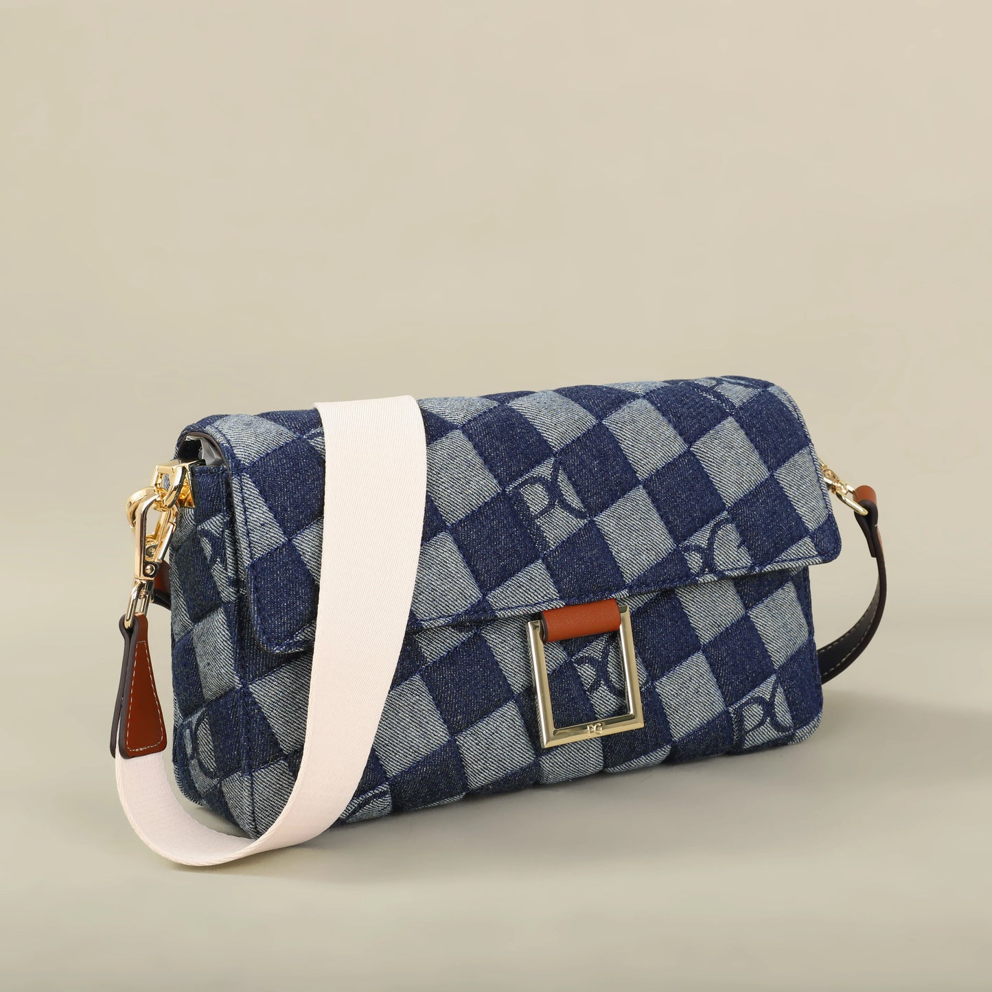 Cotton Letter Print Satchel