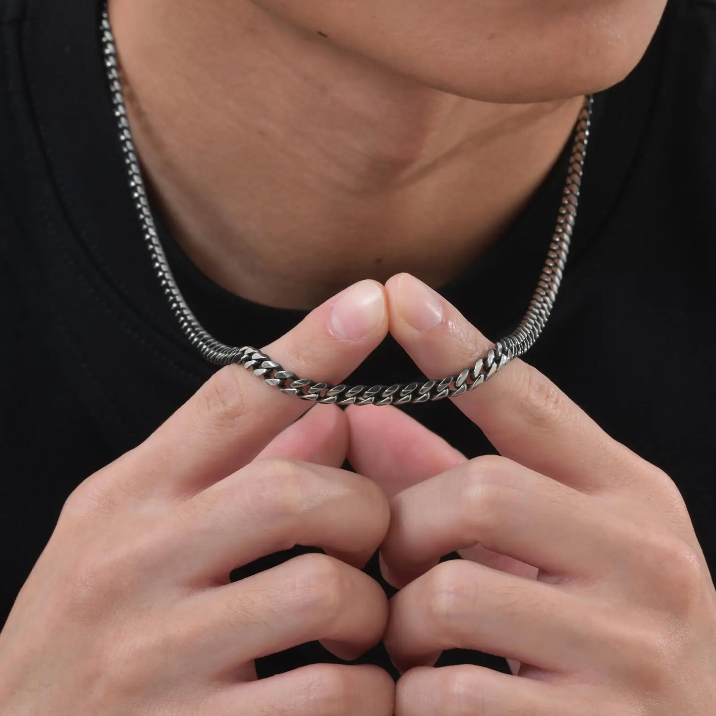 Metal Round Stainless Cuban Chain Party