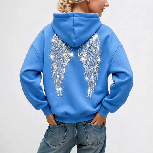 Angel Wing Fluffy Pullover Hoodie