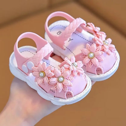 Floral Pearl Closed-Toe Sandals