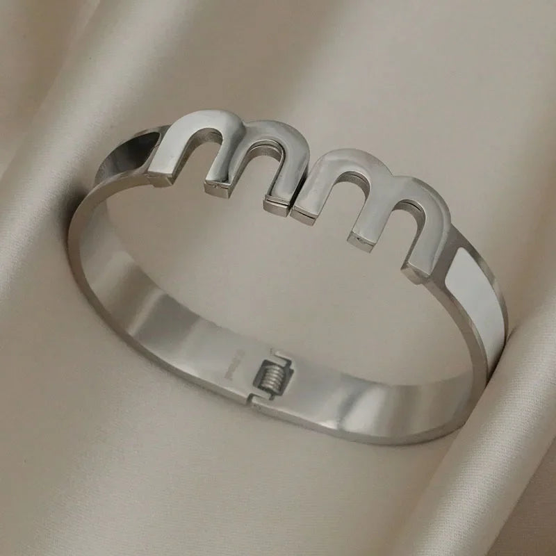 Gold Letter Cuff Bracelet
