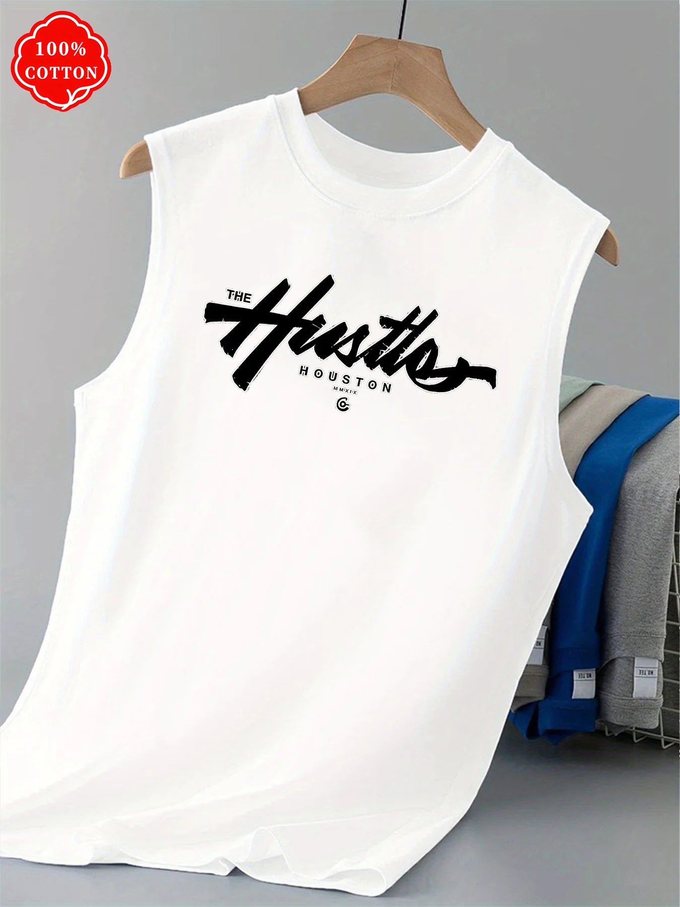Cotton Houston Print Sleeveless Vest