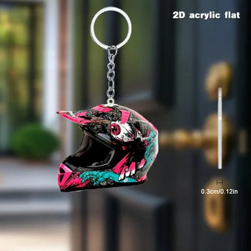 Keychain Helmet 2D Flat Stereo