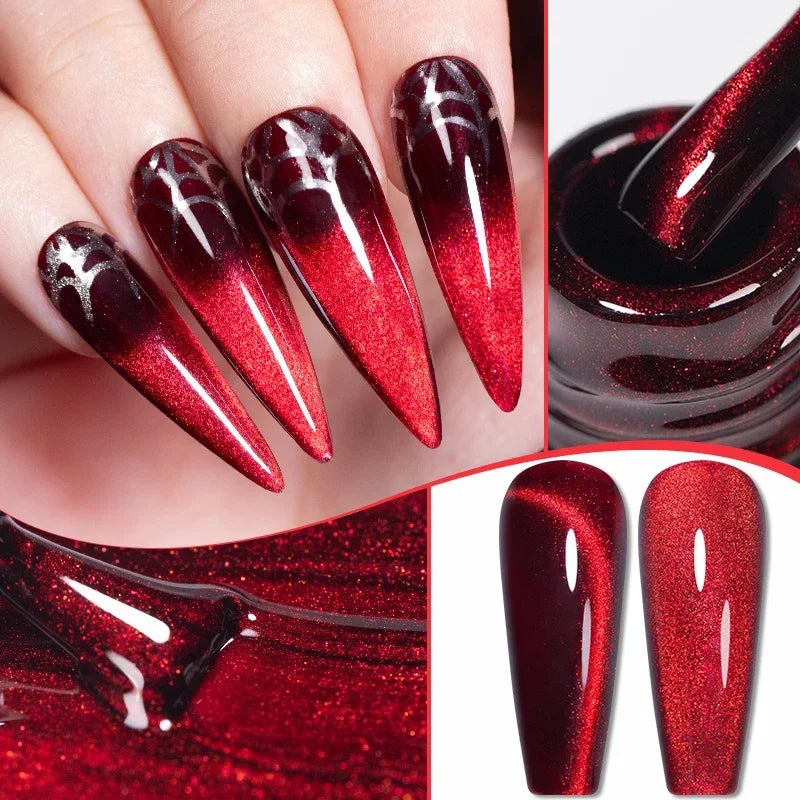 Wine Red Cat Eye Gel Polish