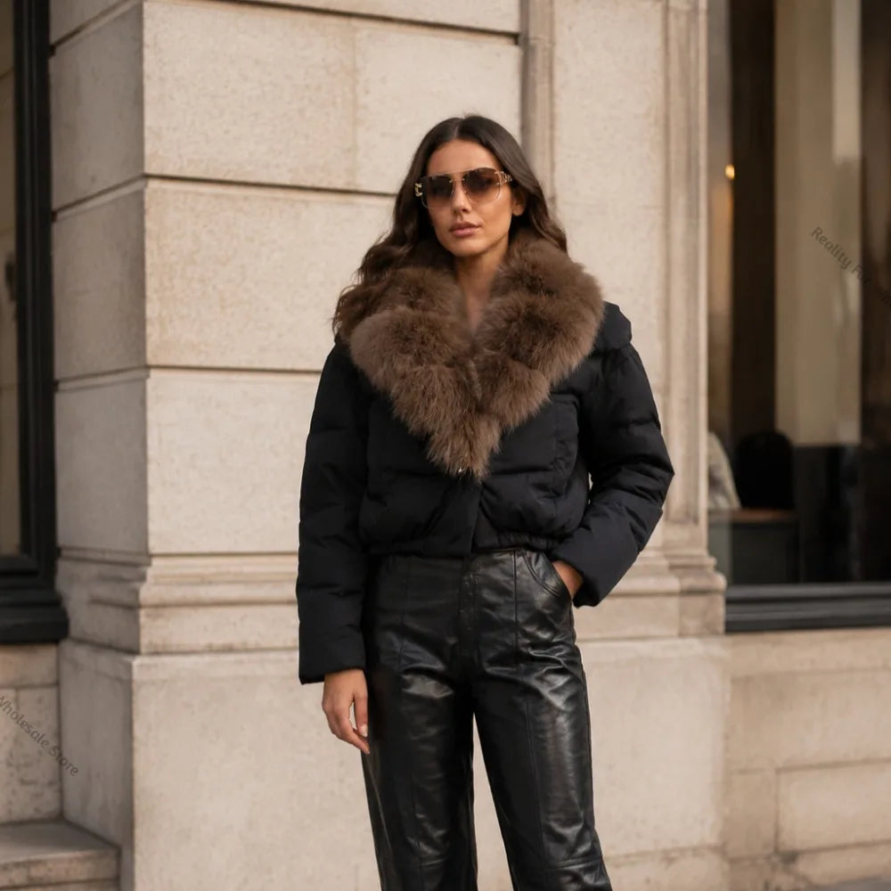 Fur Collar Duck Down Puffer Jacket