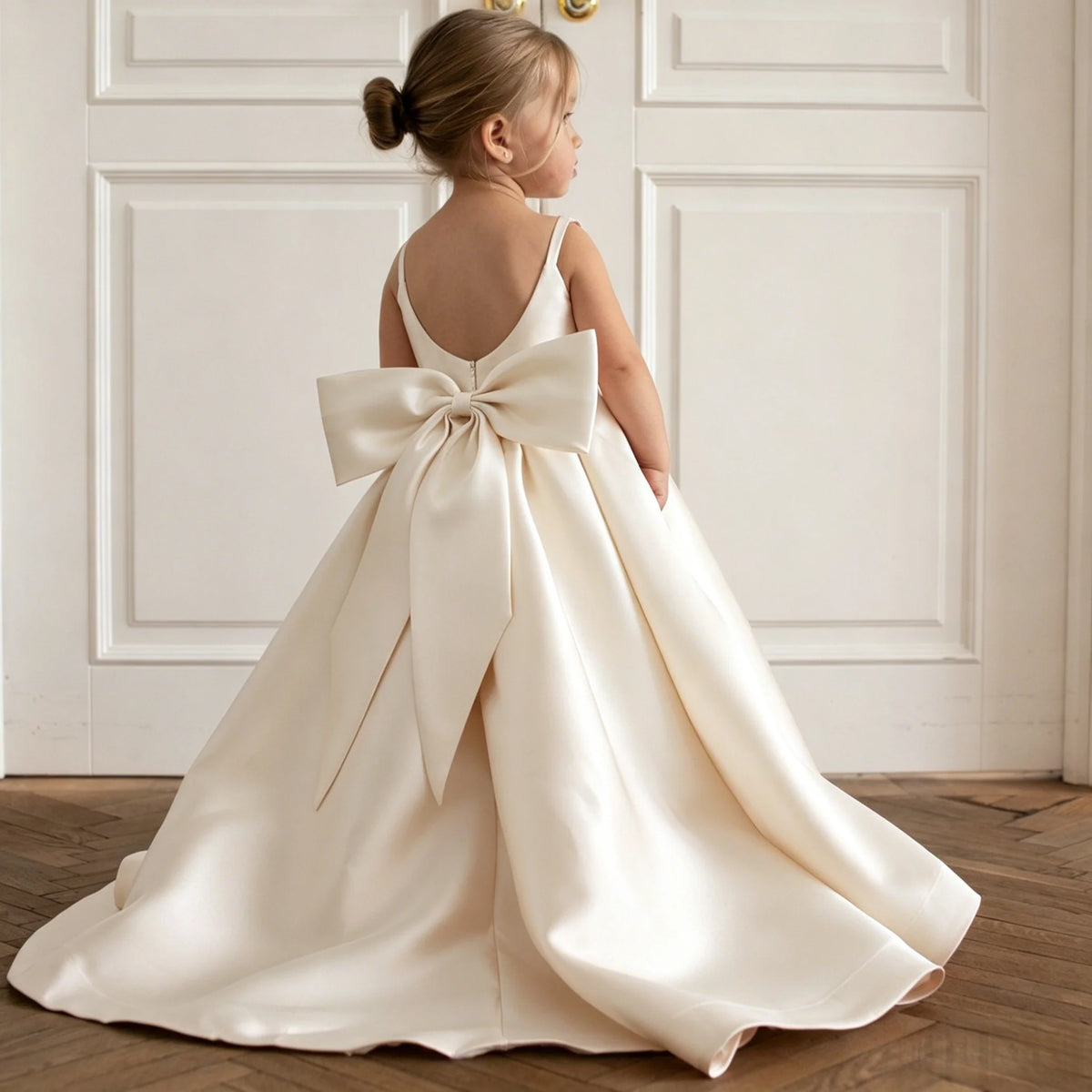 Satin A-Line Flower Girl Dress