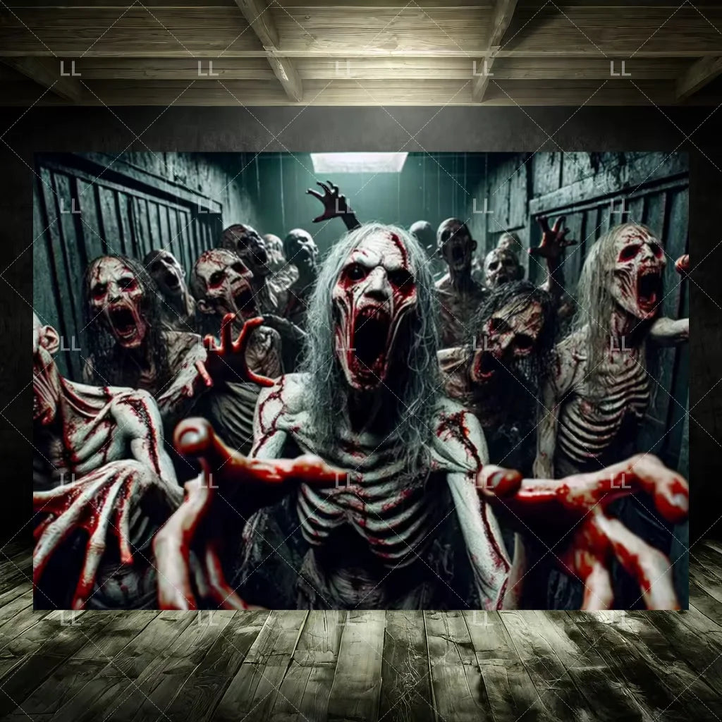 Zombie Explosion Halloween Photography Backdrop