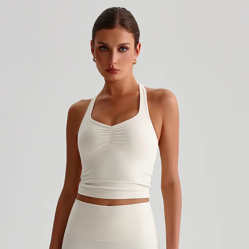 Cross-Back Padded Tank Bra
