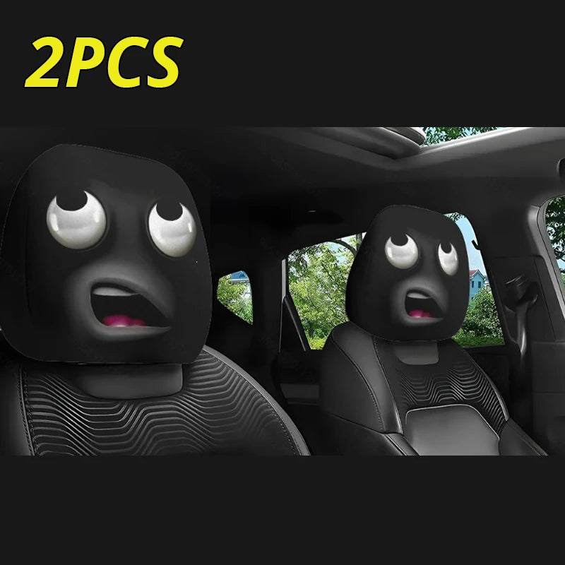 Scary Face Car Headrest Cover