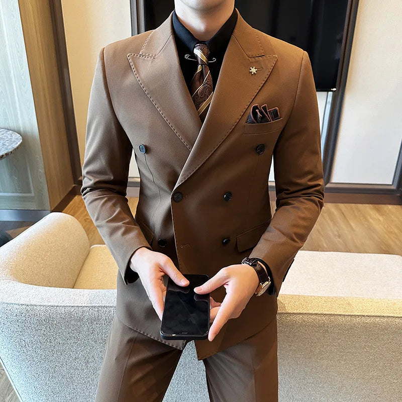 Jacket Trousers Double Breasted Suit