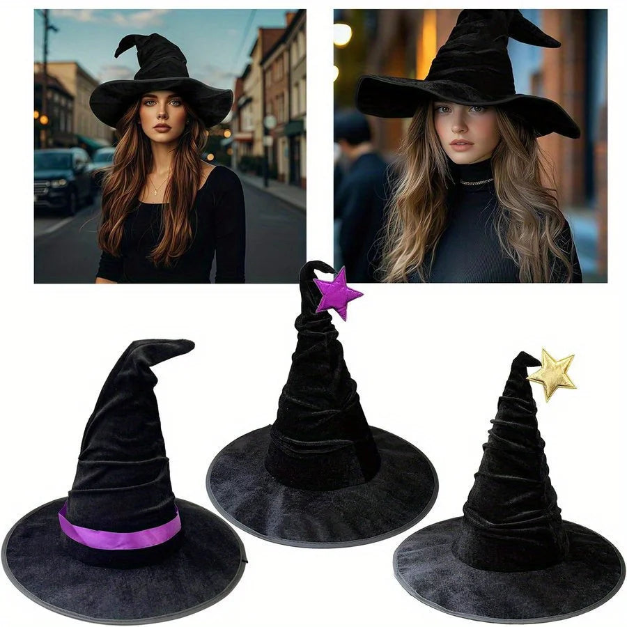 Crumpled Velvet Witch Hat