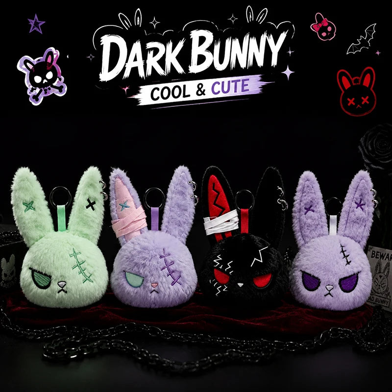 Gothic Bunny Keychain Rabbit Head