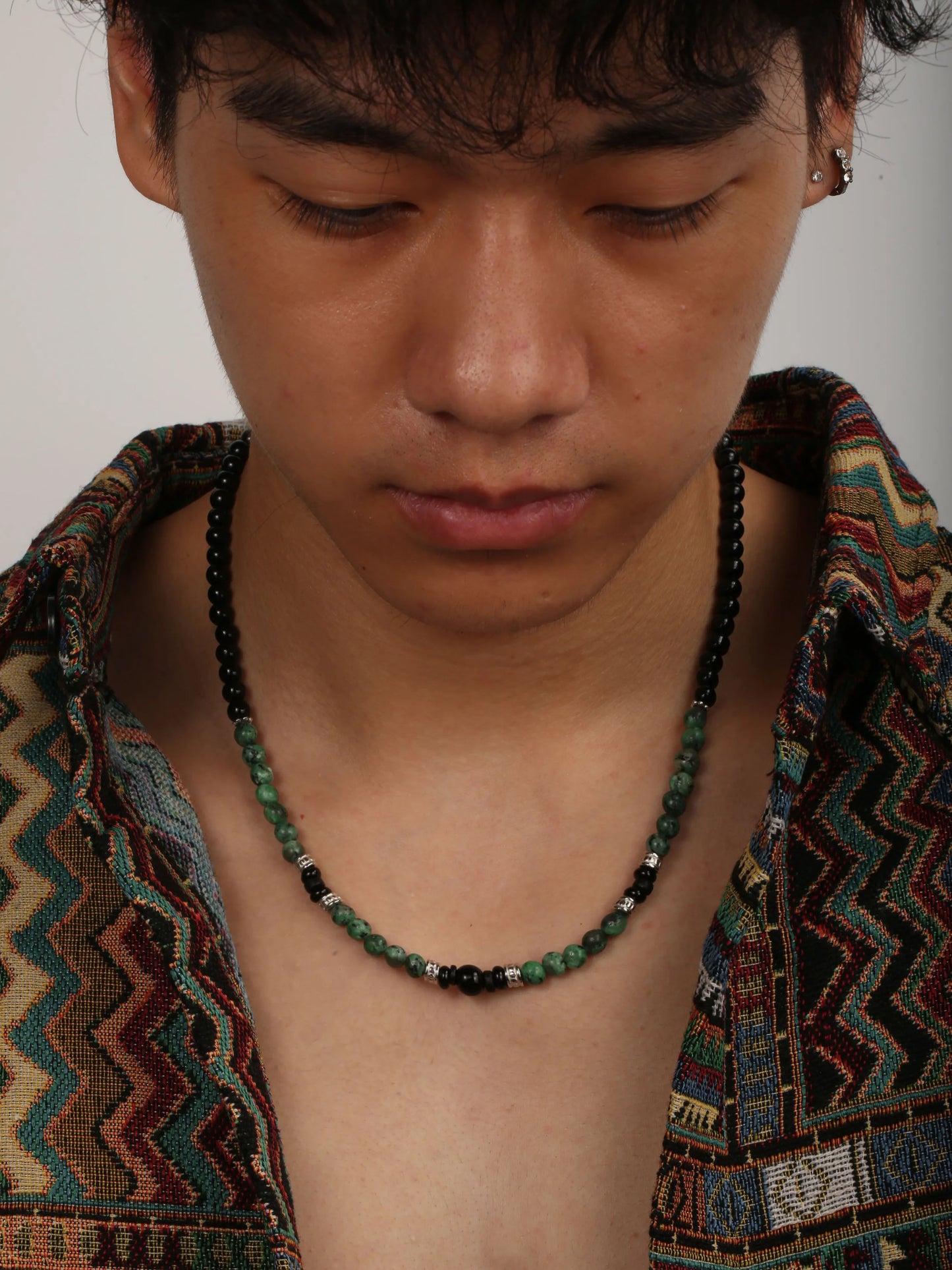 Stone Ethnic Geometric Necklace Party