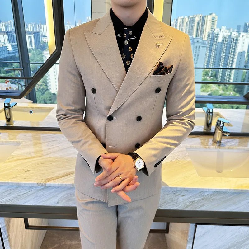 Jacket Trousers Double Breasted Suit