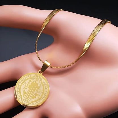Saint benedict pendant necklace