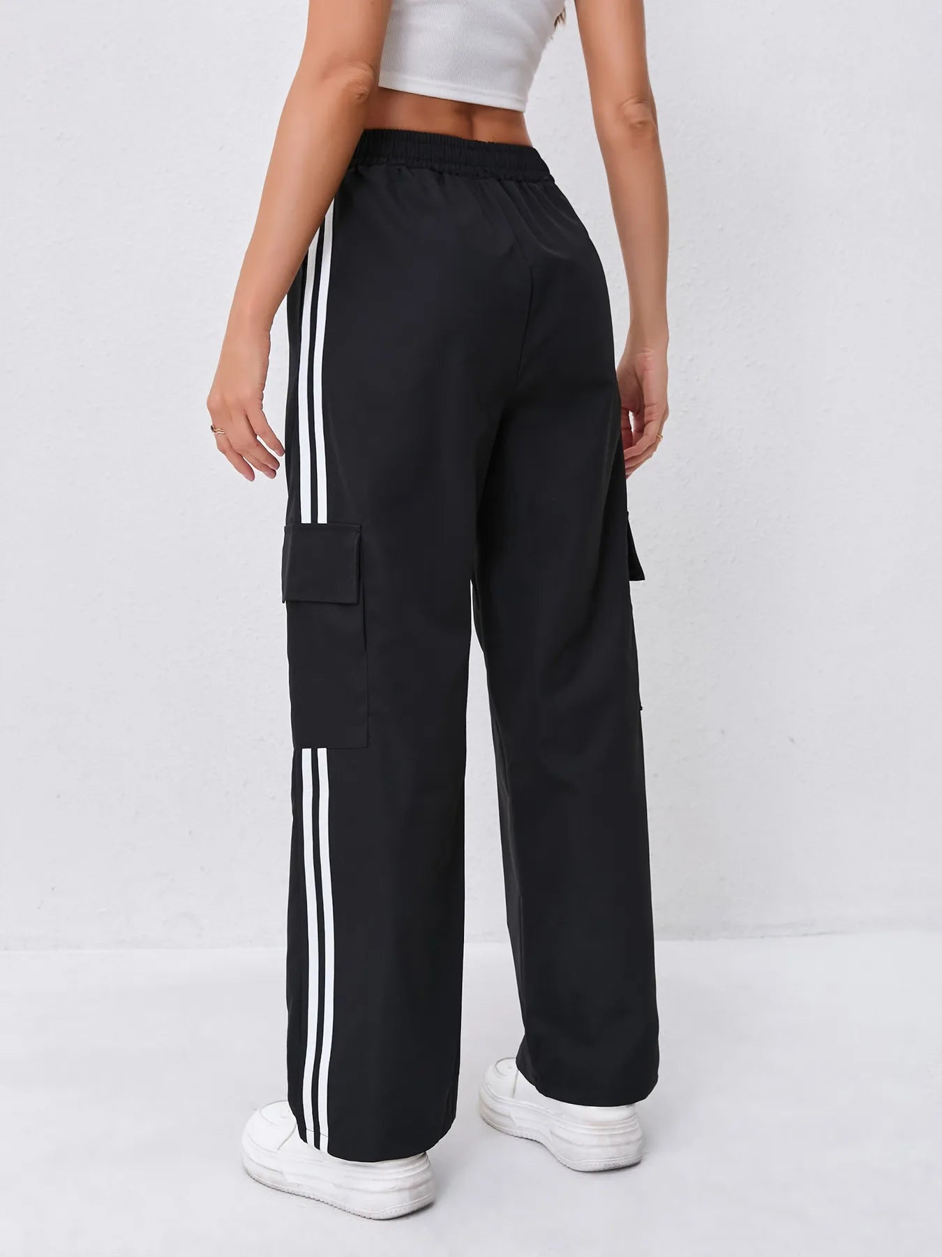 Double-Pocket Elastic Slimming Trousers