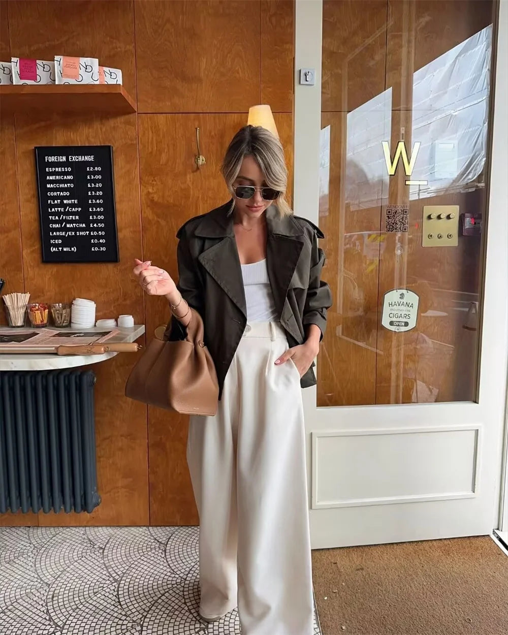 Cropped Double-Breasted Trench