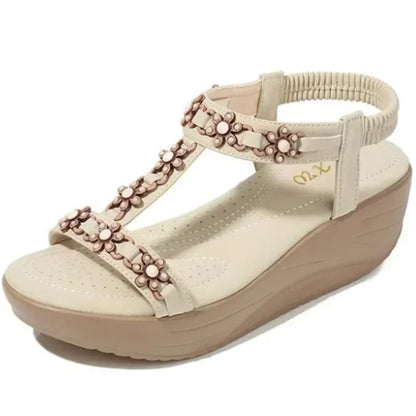 Floral Gladiator Wedges