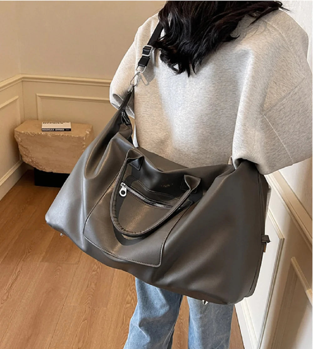 Large PU Leather Travel Tote