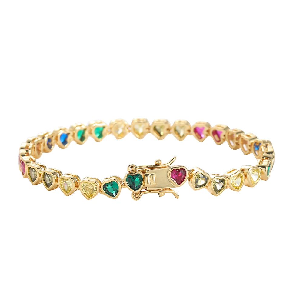 Heart Zircon Chain Bracelet