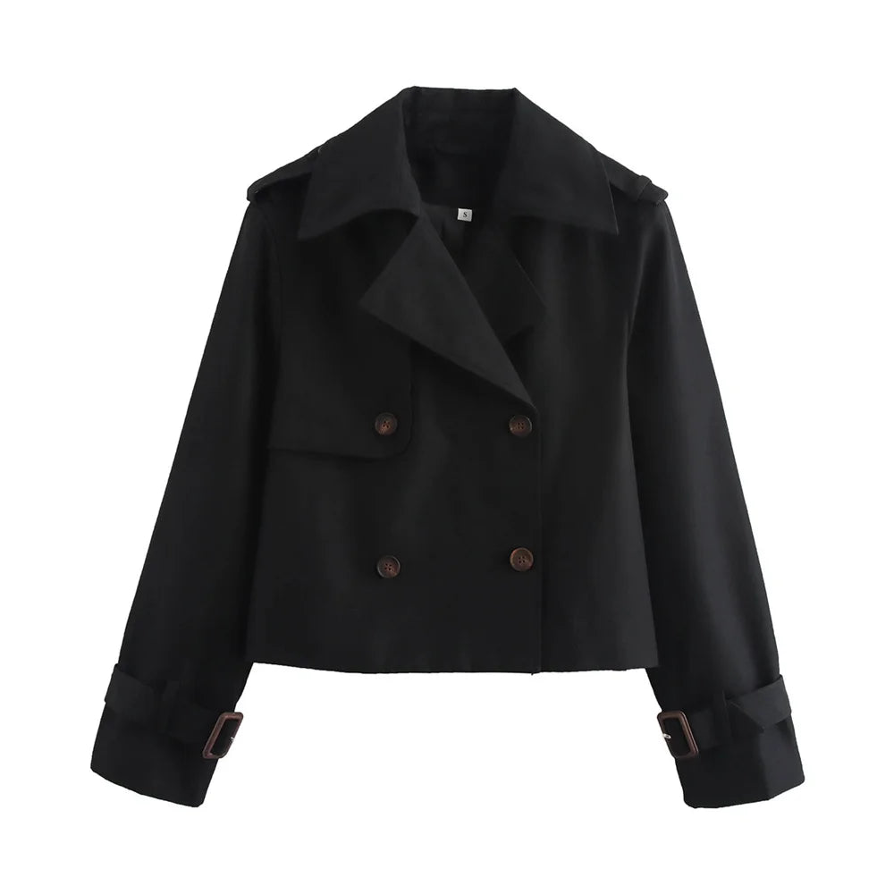 Cropped Double-Breasted Trench