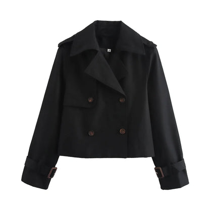 Cropped Double-Breasted Trench