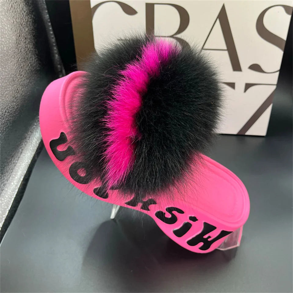 Fur Wedge Party Sandals