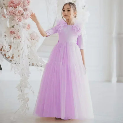 Princess Pink Flower Girl Dress