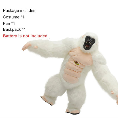 Inflatable Plush Gorilla Costume