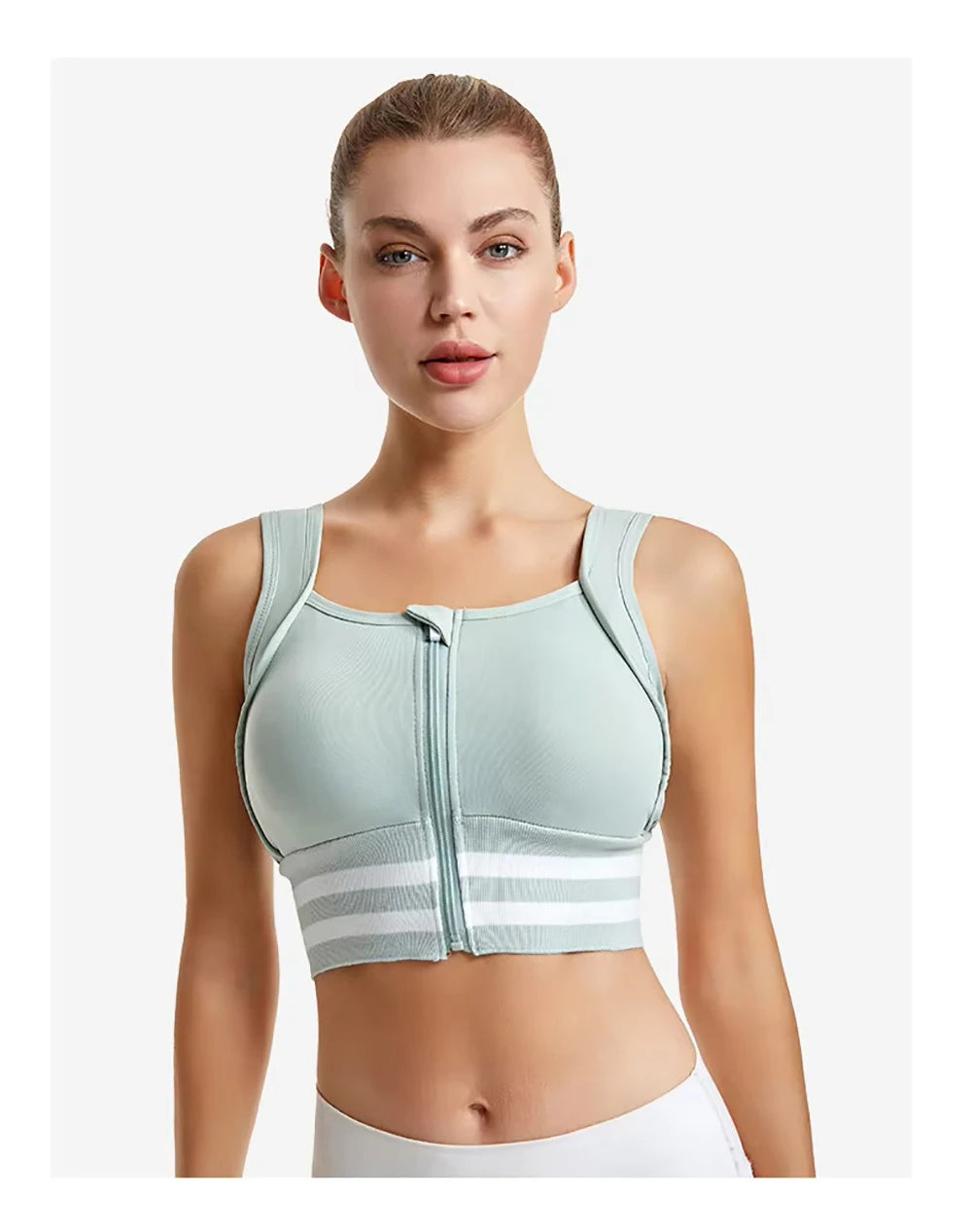 Zipper Front Closure Sports Bra