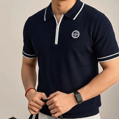 Zip Badge Casual Polo