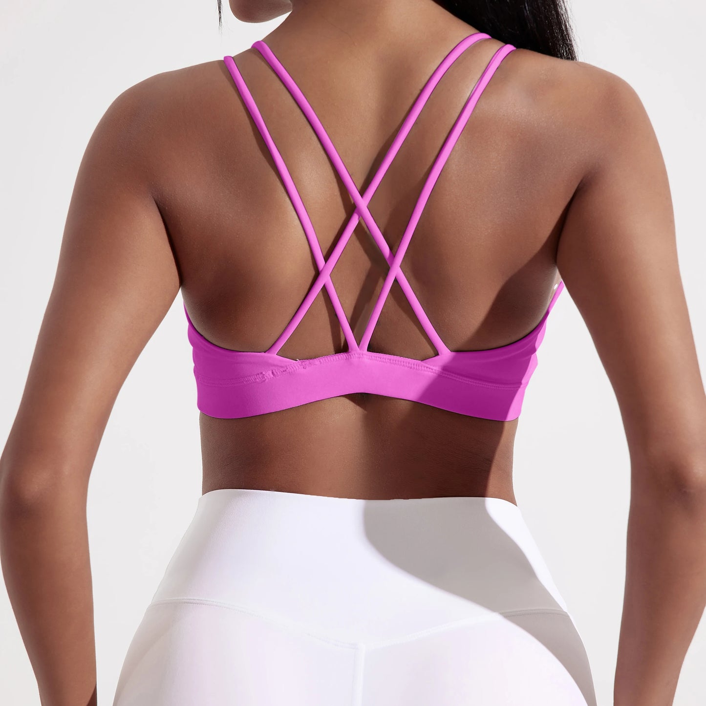Cross-Front Padded Sports Bra