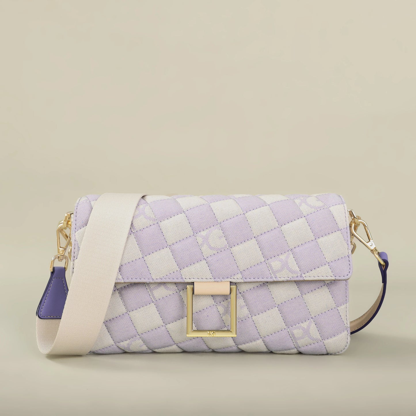 Cotton Letter Print Satchel