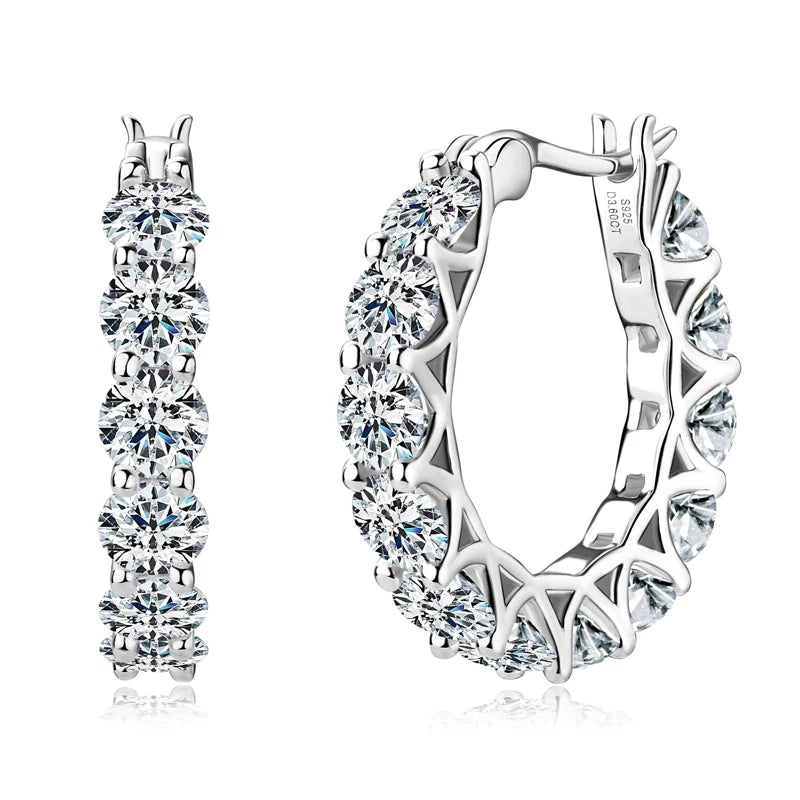 Moissanite Hoop Earrings