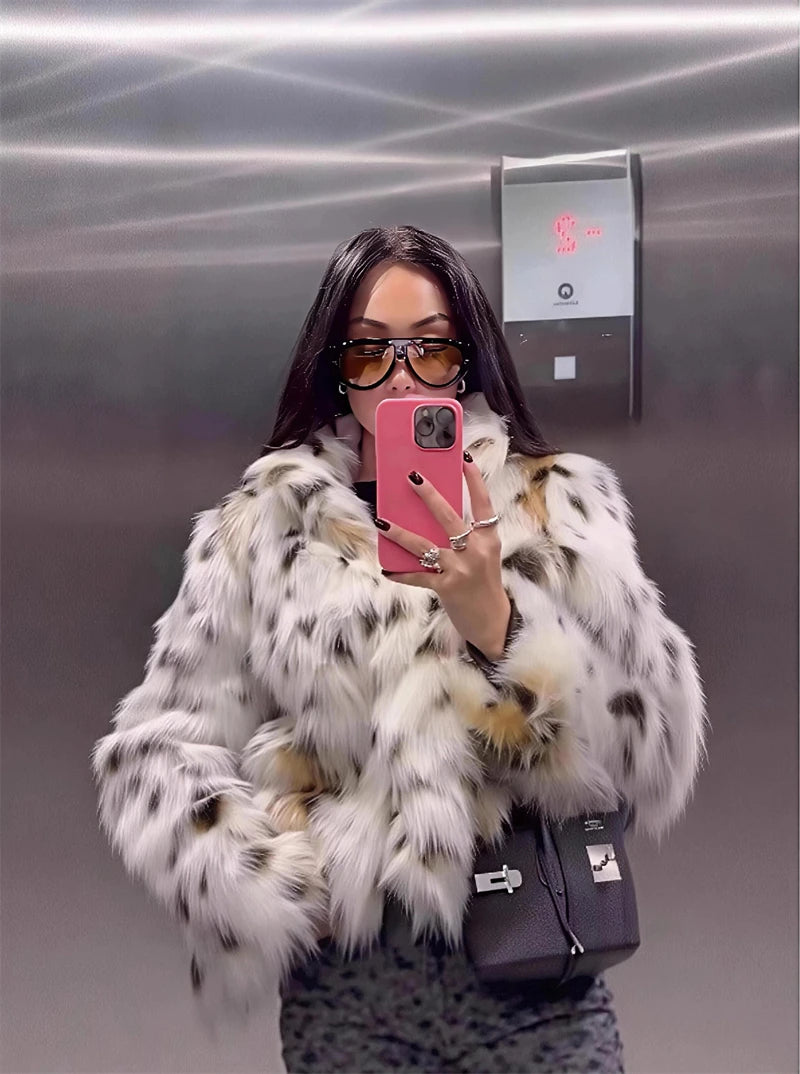 Slim-Fit Faux Fur Coat