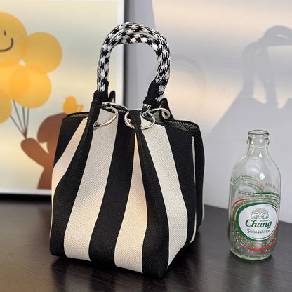 Colorful Stripe Bucket Handbag