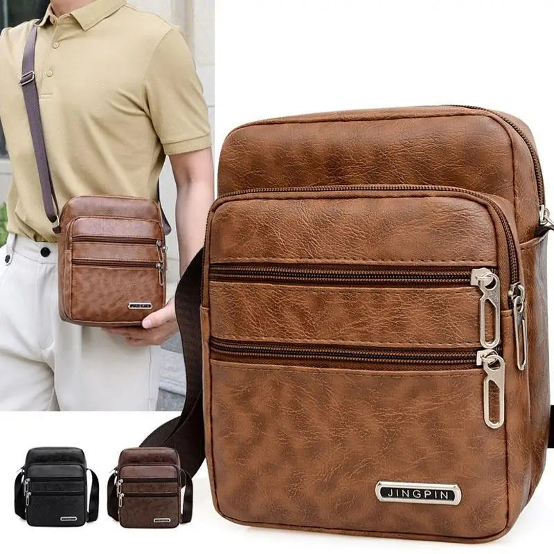 Split Leather Business Messenger Bag