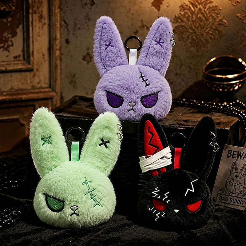 Gothic Bunny Keychain Rabbit Head