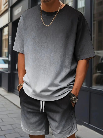 Cross Print T-Shirt Shorts Set