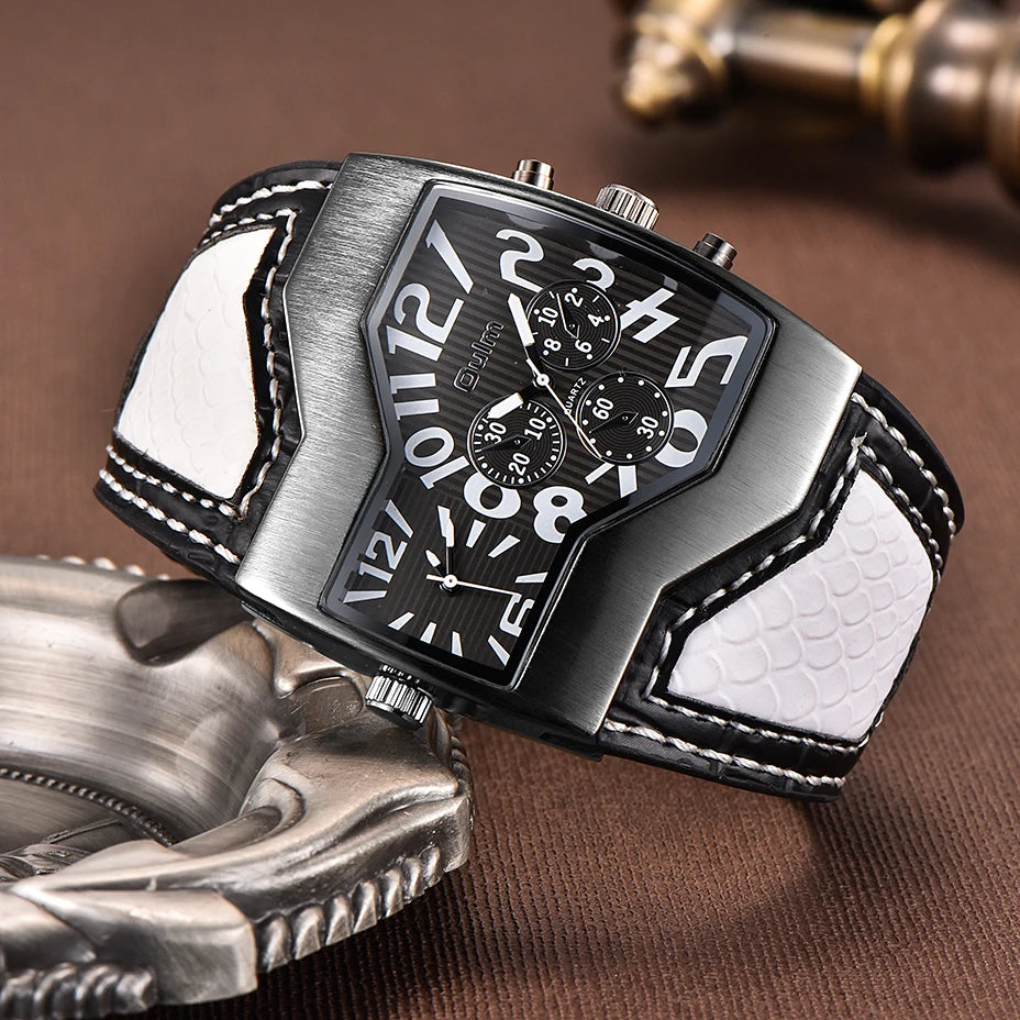 Oulm 1220 Men’s Two Time Zone Big Size Quartz Sport Watch